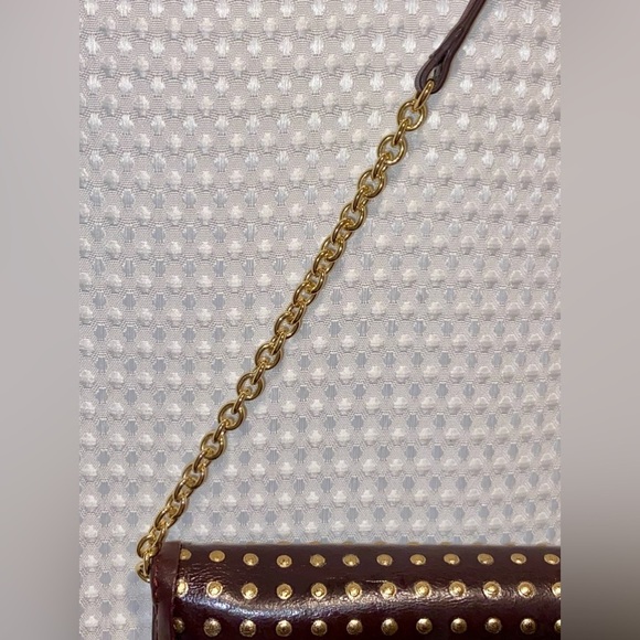 Women’s HENRI BENDEL brown and gold shoulder‎ bag/clutch with gold hardware - Picture 7 of 17